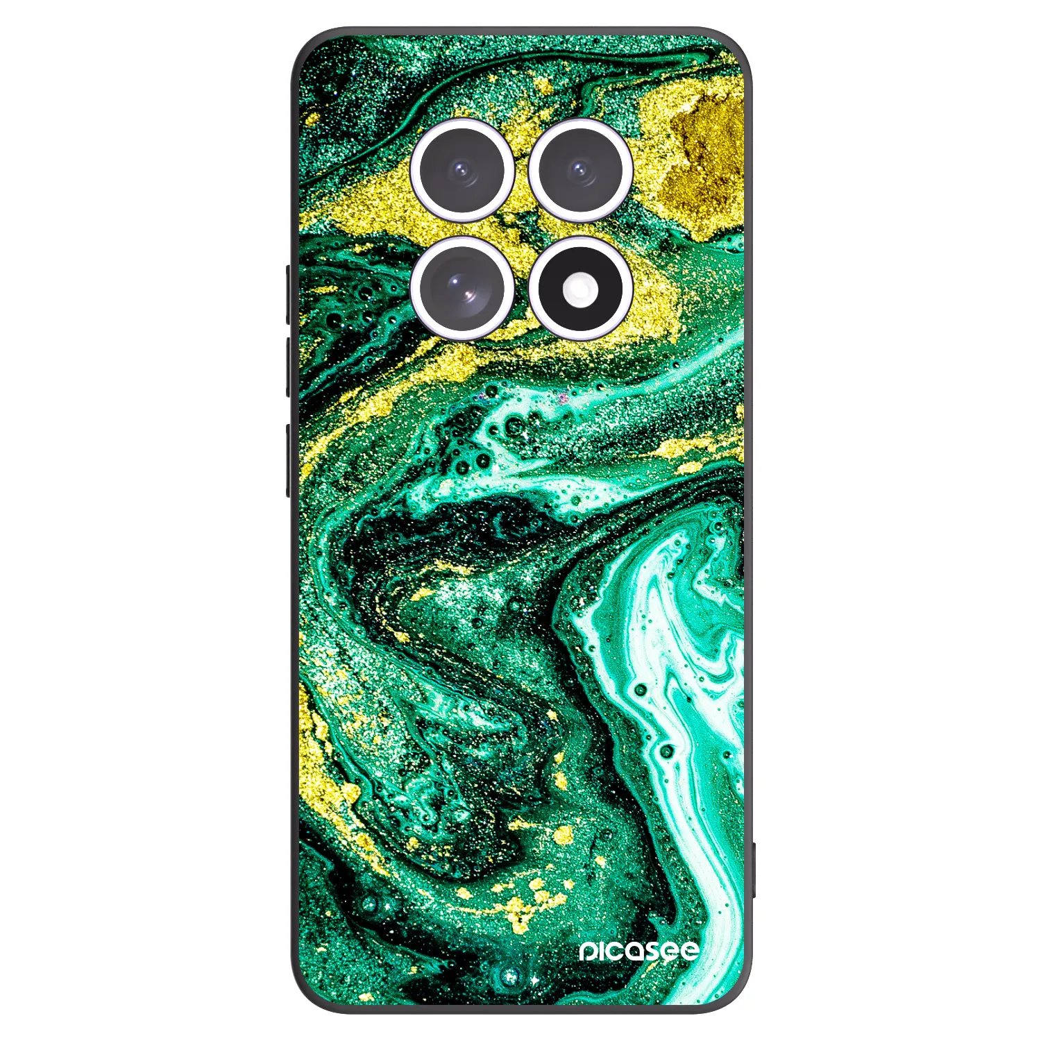 Picasee crna silikonska maskica za Xiaomi Redmi Note 15 - Green Gold