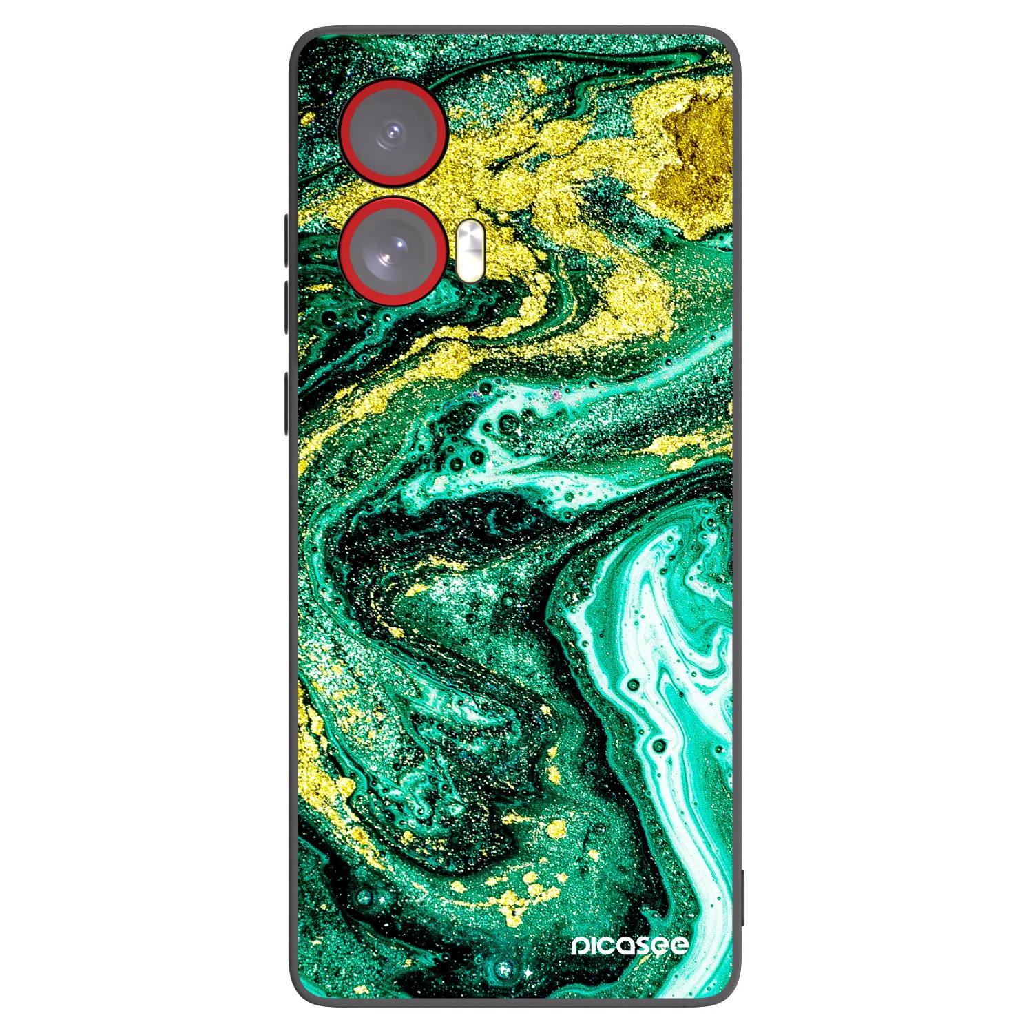 Picasee crna silikonska maskica za Motorola Edge 50 Fusion - Green Gold