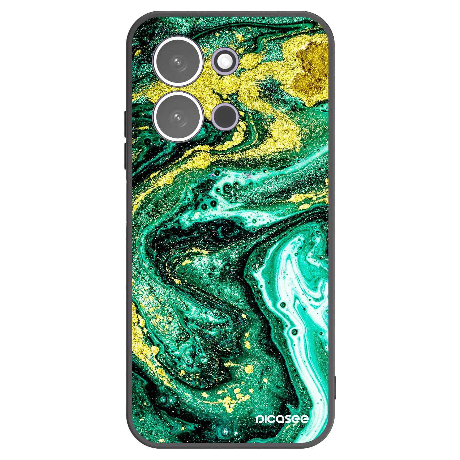 Picasee crna silikonska maskica za Xiaomi Redmi 15C 5G - Green Gold