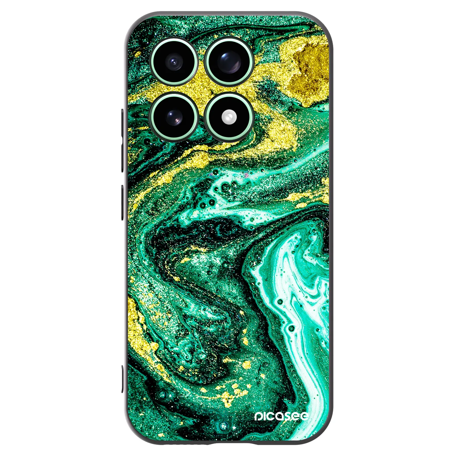 Picasee crna silikonska maskica za Xiaomi 17 - Green Gold
