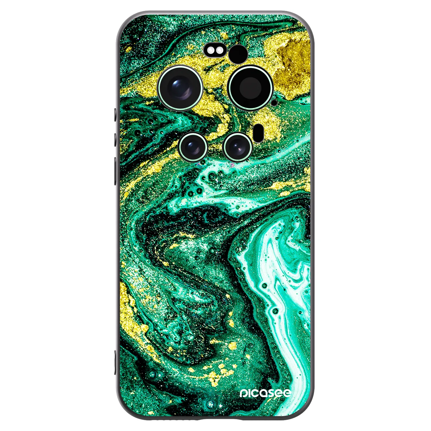 Picasee crna silikonska maskica za Xiaomi 17 Ultra - Green Gold