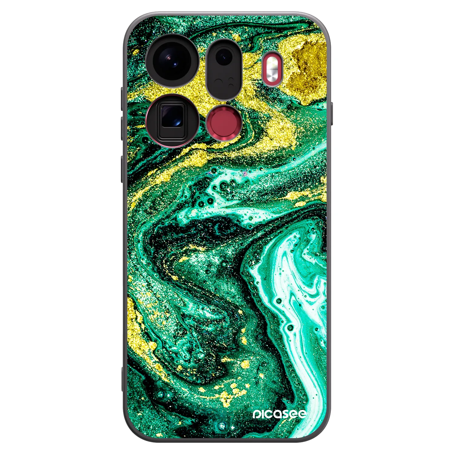 Picasee crna silikonska maskica za OPPO Find X9 Pro - Green Gold