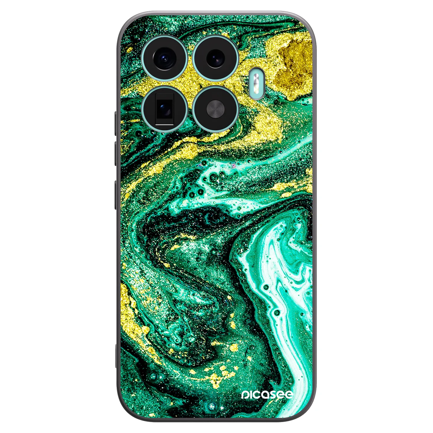 Picasee crna silikonska maskica za Xiaomi 17T - Green Gold