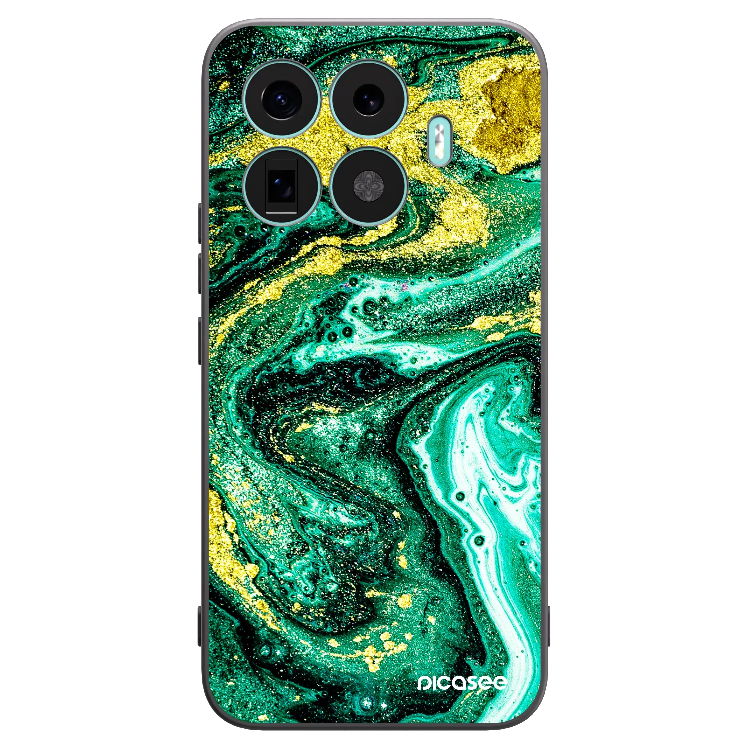 Picasee crna silikonska maskica za Xiaomi 17T Pro - Green Gold
