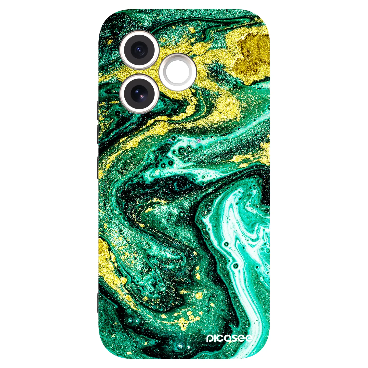 Picasee crna silikonska maskica za Honor 600 Lite - Green Gold