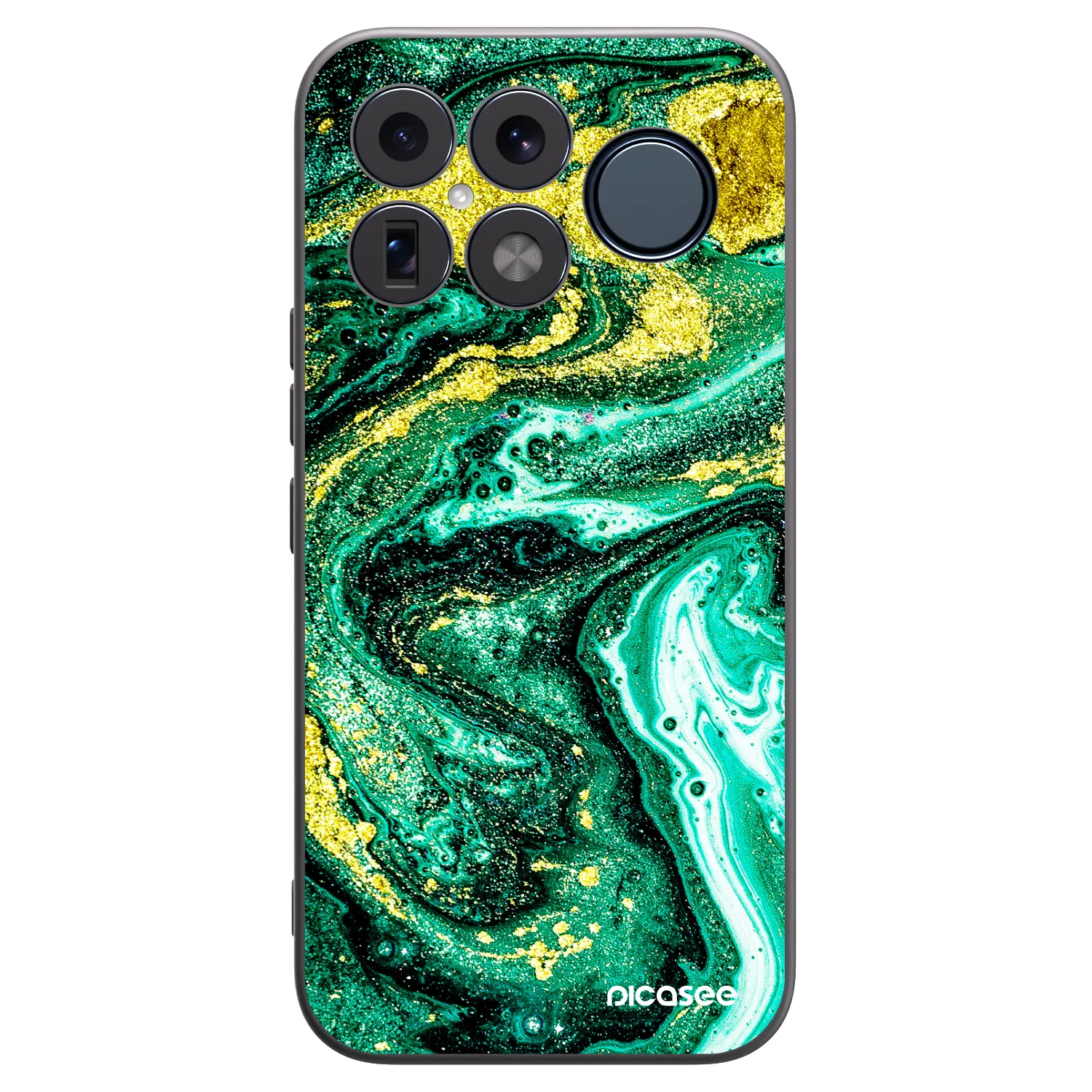 Picasee crna silikonska maskica za Xiaomi Poco F8 Ultra - Green Gold