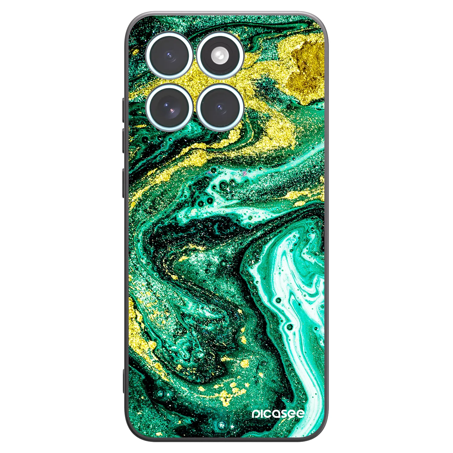 Picasee crna silikonska maskica za Motorola Edge 70 Fusion - Green Gold