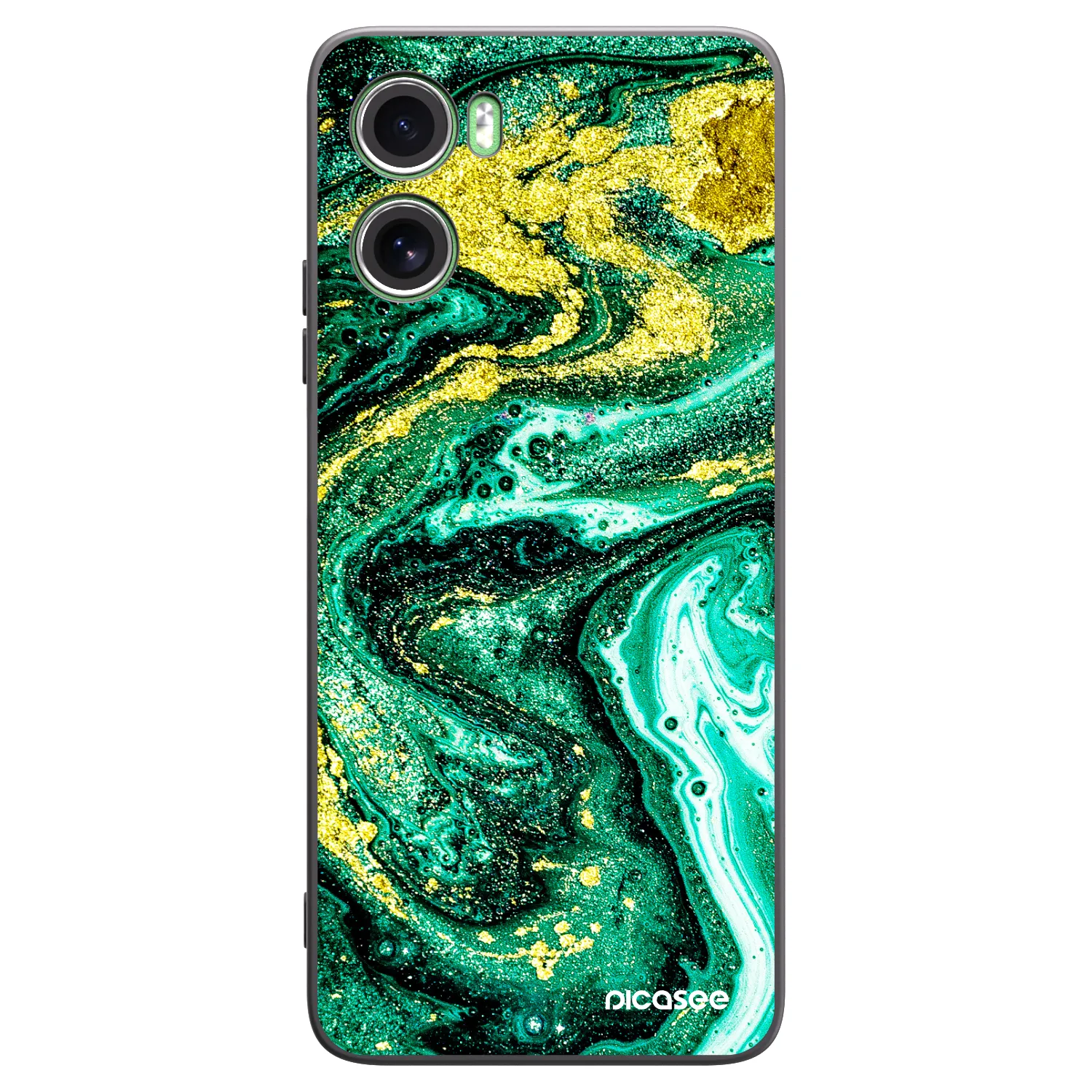 Picasee crna silikonska maskica za Motorola Moto G06 - Green Gold