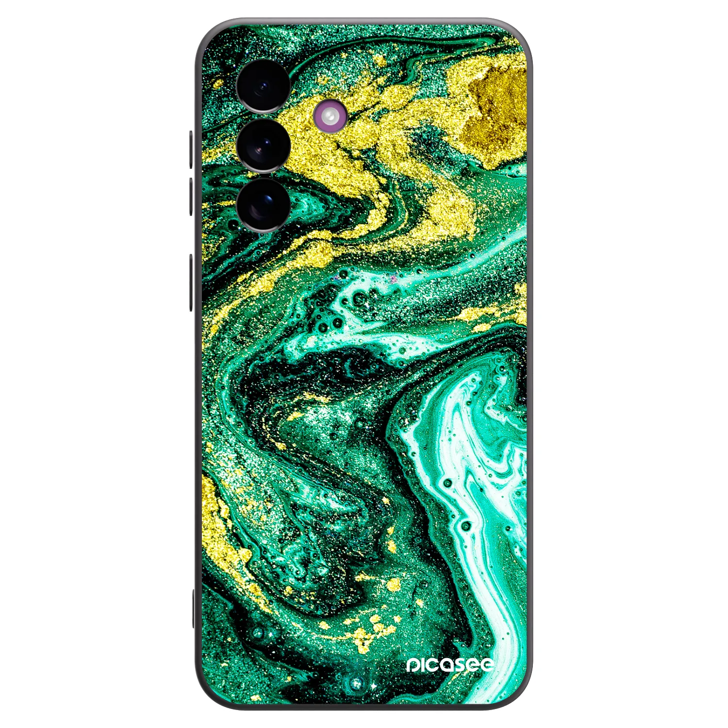 Picasee crna silikonska maskica za Samsung Galaxy A37 - Green Gold