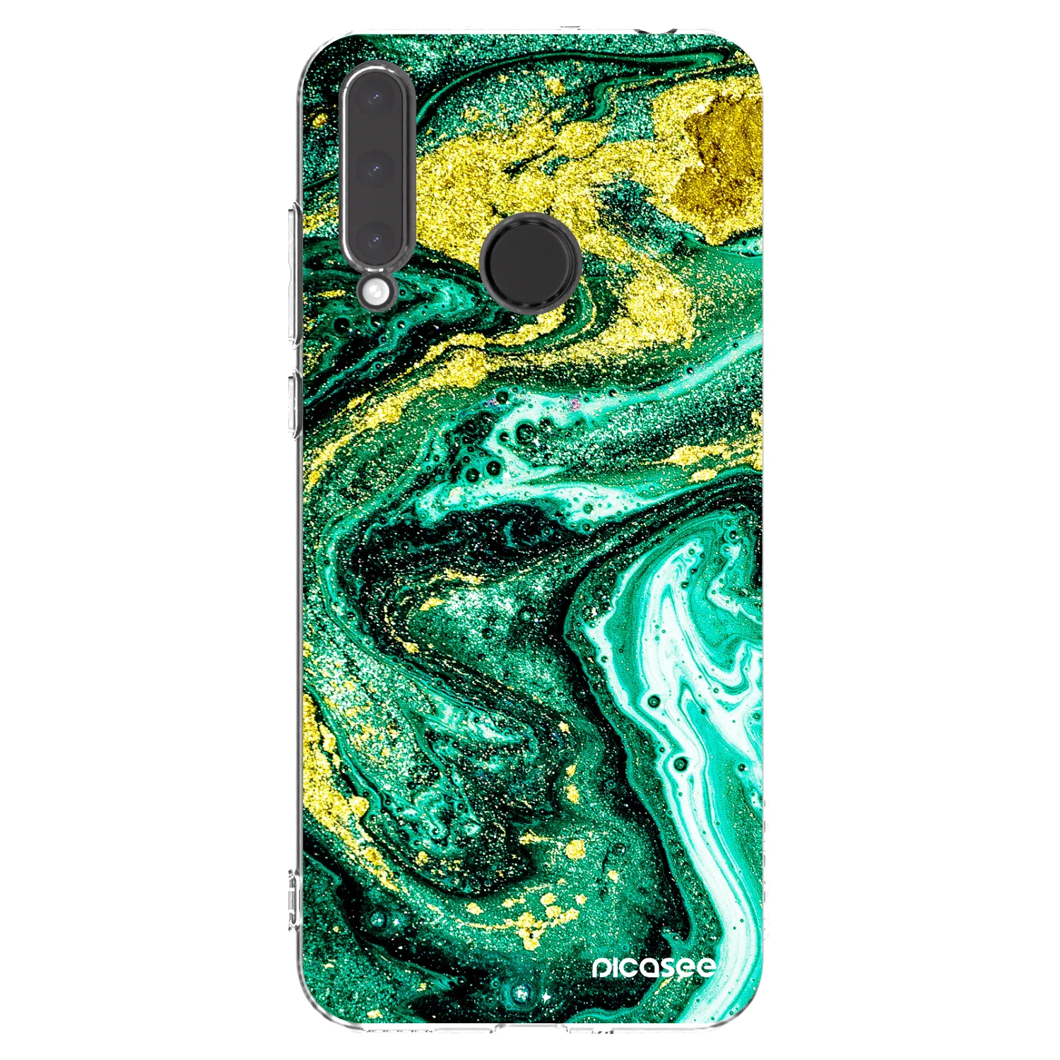 Picasee silikonska prozirna maskica za Honor 20 Lite - Green Gold