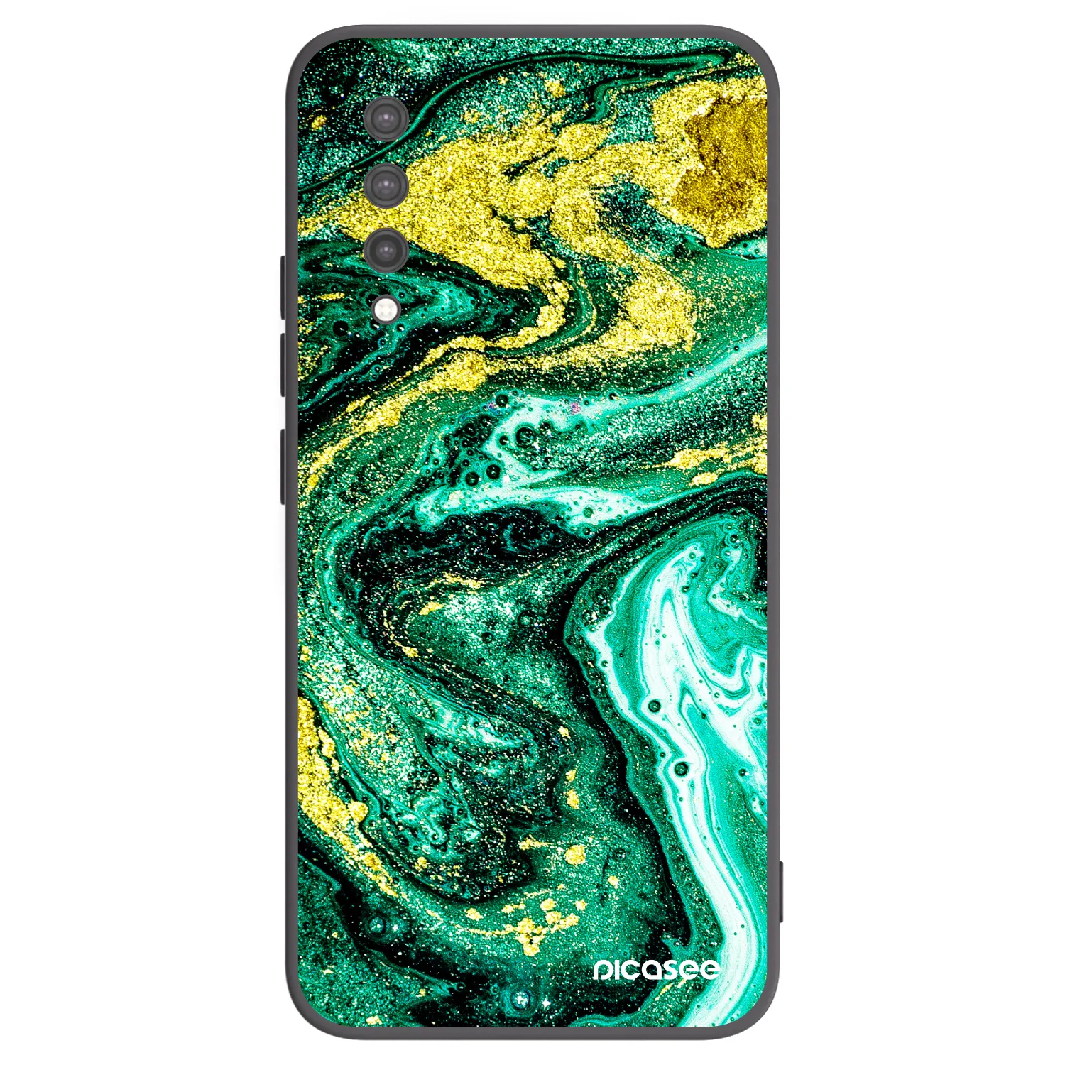 Picasee crna silikonska maskica za Xiaomi Mi 9 Lite - Green Gold