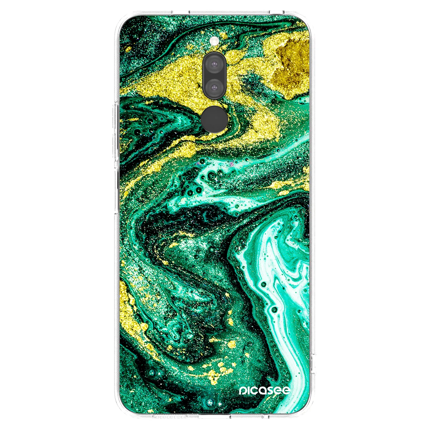 Picasee silikonska prozirna maskica za Xiaomi Redmi 8 - Green Gold