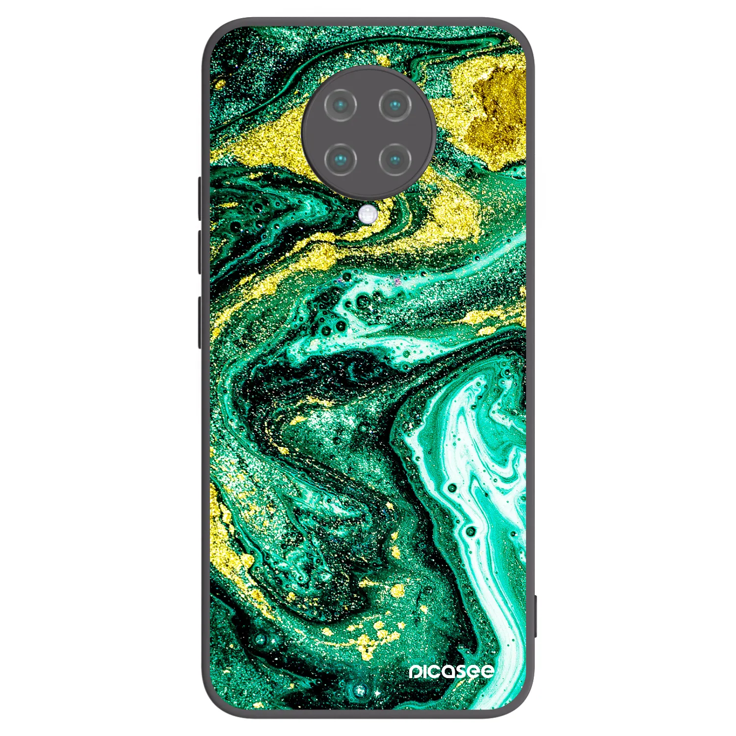 Picasee crna silikonska maskica za Xiaomi Poco F2 Pro - Green Gold