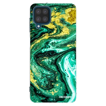 Picasee silikonska prozirna maskica za Samsung Galaxy A12 A125F - Green Gold