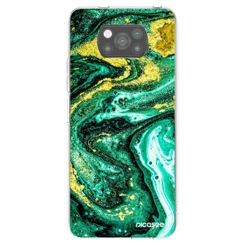 Picasee crna silikonska maskica za Xiaomi Poco X3 Pro - Green Gold