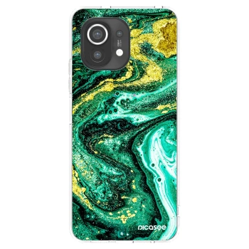 Picasee silikonska prozirna maskica za Xiaomi Mi 11 - Green Gold