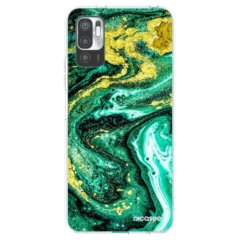 Picasee silikonska prozirna maskica za Xiaomi Redmi Note 10 5G - Green Gold
