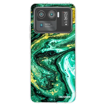 Picasee silikonska prozirna maskica za Xiaomi Mi 11 Ultra - Green Gold