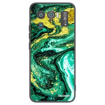 Picasee crna silikonska maskica za Xiaomi Mi 11 Ultra - Green Gold