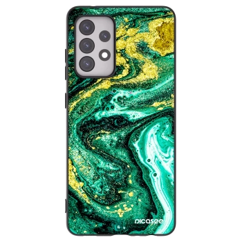 Picasee crna silikonska maskica za Samsung Galaxy A52s 5G A528B - Green Gold