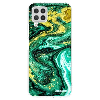 Picasee silikonska prozirna maskica za Samsung Galaxy A22 A225F 4G - Green Gold