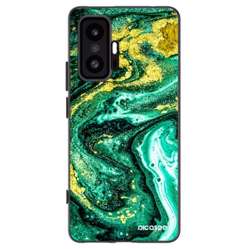 Picasee crna silikonska maskica za Xiaomi 11T - Green Gold