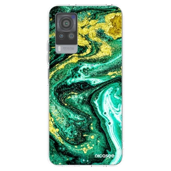 Picasee silikonska prozirna maskica za Vivo X60 Pro 5G - Green Gold