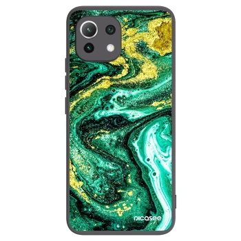 Picasee crna silikonska maskica za Xiaomi 11 Lite 5G NE - Green Gold