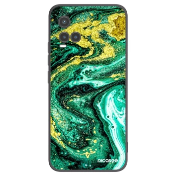 Picasee crna silikonska maskica za Vivo Y33s - Green Gold