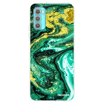 Picasee silikonska prozirna maskica za Motorola Moto G60 - Green Gold