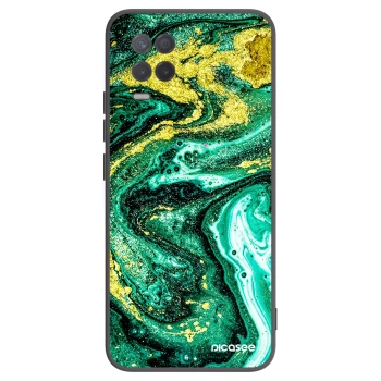 Picasee crna silikonska maskica za Realme 8 5G - Green Gold