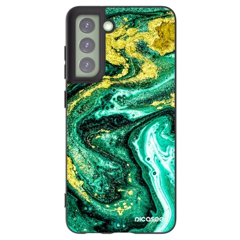 Picasee crna silikonska maskica za Samsung Galaxy S21 FE 5G - Green Gold
