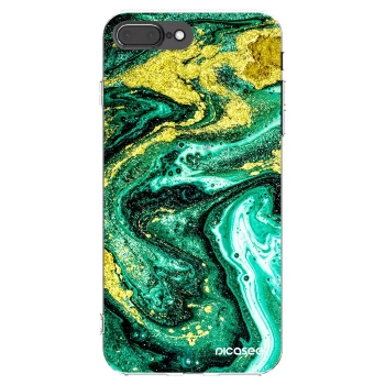 Picasee silikonska prozirna maskica za Apple iPhone 7 Plus - Green Gold