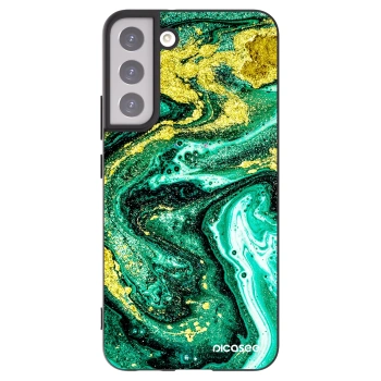 Picasee crna silikonska maskica za Samsung Galaxy S22+ 5G - Green Gold