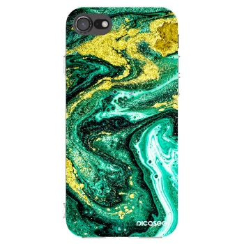 Picasee silikonska prozirna maskica za Apple iPhone SE 2022 - Green Gold