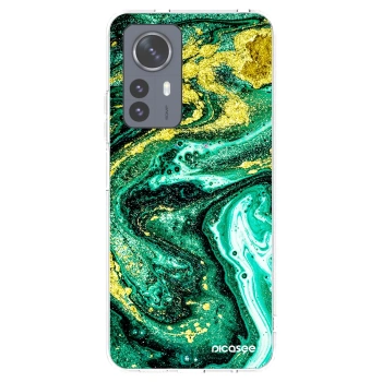 Picasee silikonska prozirna maskica za Xiaomi 12 Pro - Green Gold