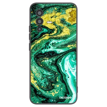 Picasee crna silikonska maskica za Vivo V23 5G - Green Gold