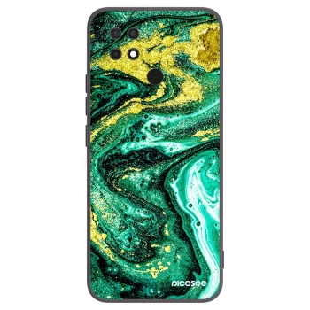 Picasee crna silikonska maskica za Xiaomi Redmi 10C - Green Gold