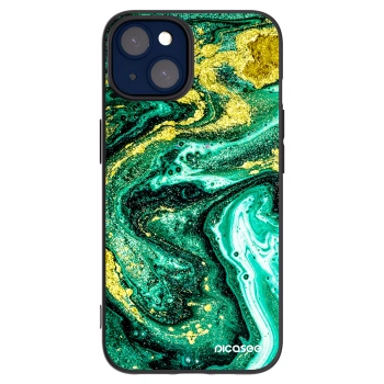 Picasee crna silikonska maskica za Apple iPhone 14 - Green Gold