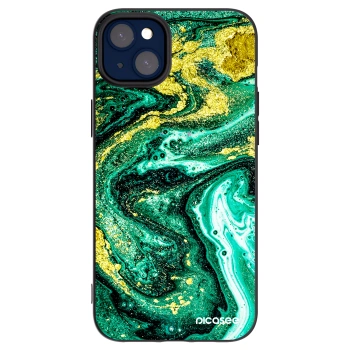 Picasee crna silikonska maskica za Apple iPhone 14 Plus - Green Gold
