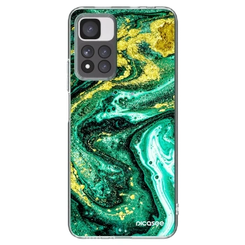 Picasee silikonska prozirna maskica za Xiaomi Redmi Note 11 Pro+ 5G - Green Gold