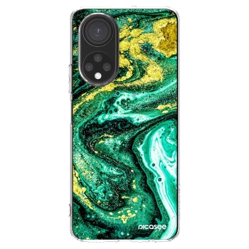 Picasee silikonska prozirna maskica za Honor X7 - Green Gold