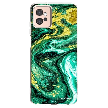 Picasee silikonska prozirna maskica za Motorola Moto G32 - Green Gold