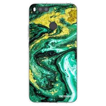 Picasee silikonska prozirna maskica za Xiaomi Redmi A1 - Green Gold