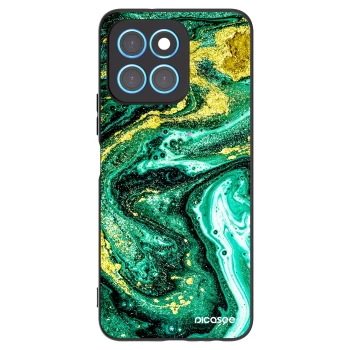 Picasee crna silikonska maskica za Honor X8 5G - Green Gold