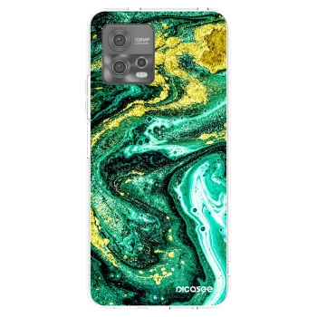 Picasee silikonska prozirna maskica za Motorola Moto G72 - Green Gold