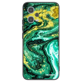Picasee crna silikonska maskica za Xiaomi Redmi Note 12 5G - Green Gold