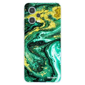 Picasee silikonska prozirna maskica za Xiaomi Redmi Note 12 5G - Green Gold