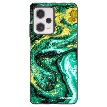 Picasee crna silikonska maskica za Xiaomi Redmi Note 12 Pro+ 5G - Green Gold