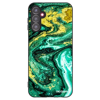 Picasee crna silikonska maskica za Samsung Galaxy A14 5G A146P - Green Gold